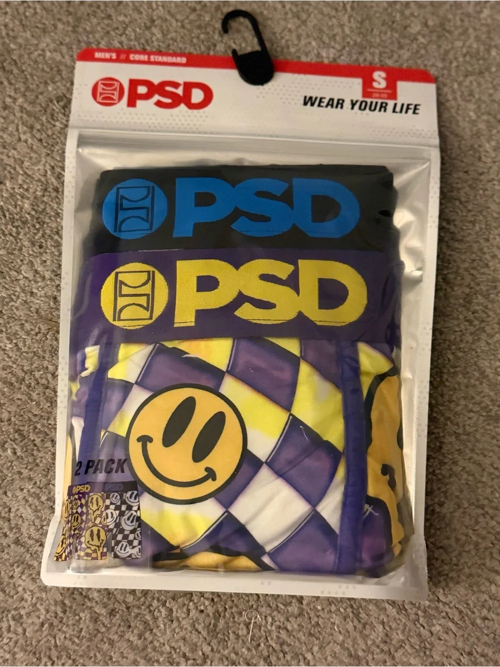 PSD Men’s Performance Boxer Briefs – smile warp 2pack Size S